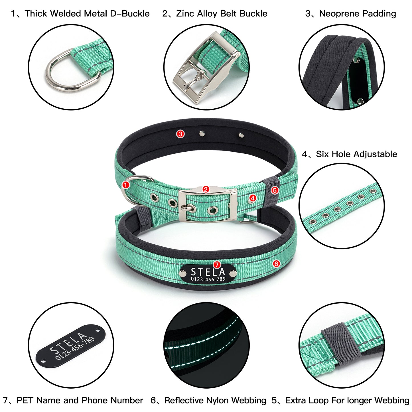 Reflective Soft Personalized Dog Collars