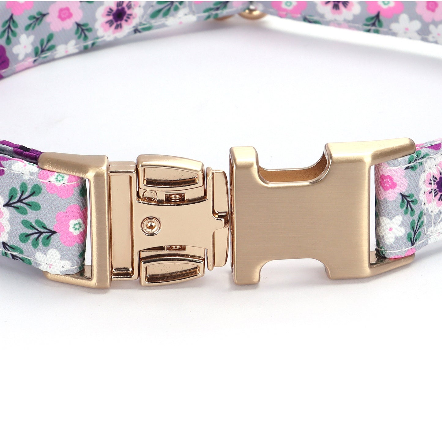 Customized Flower Print Dog Collar Engravable Pet Collar