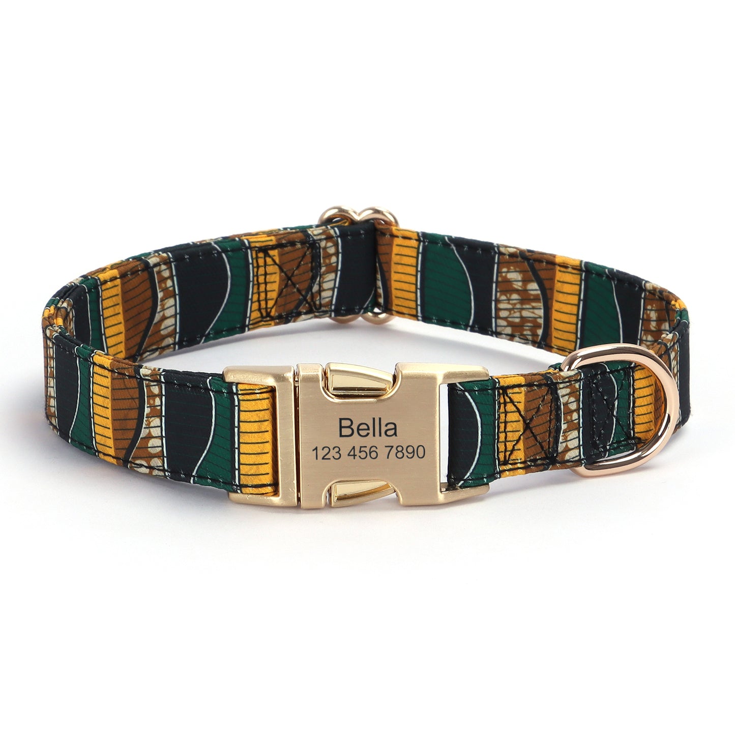 Customized Flower Print Dog Collar Engravable Pet Collar