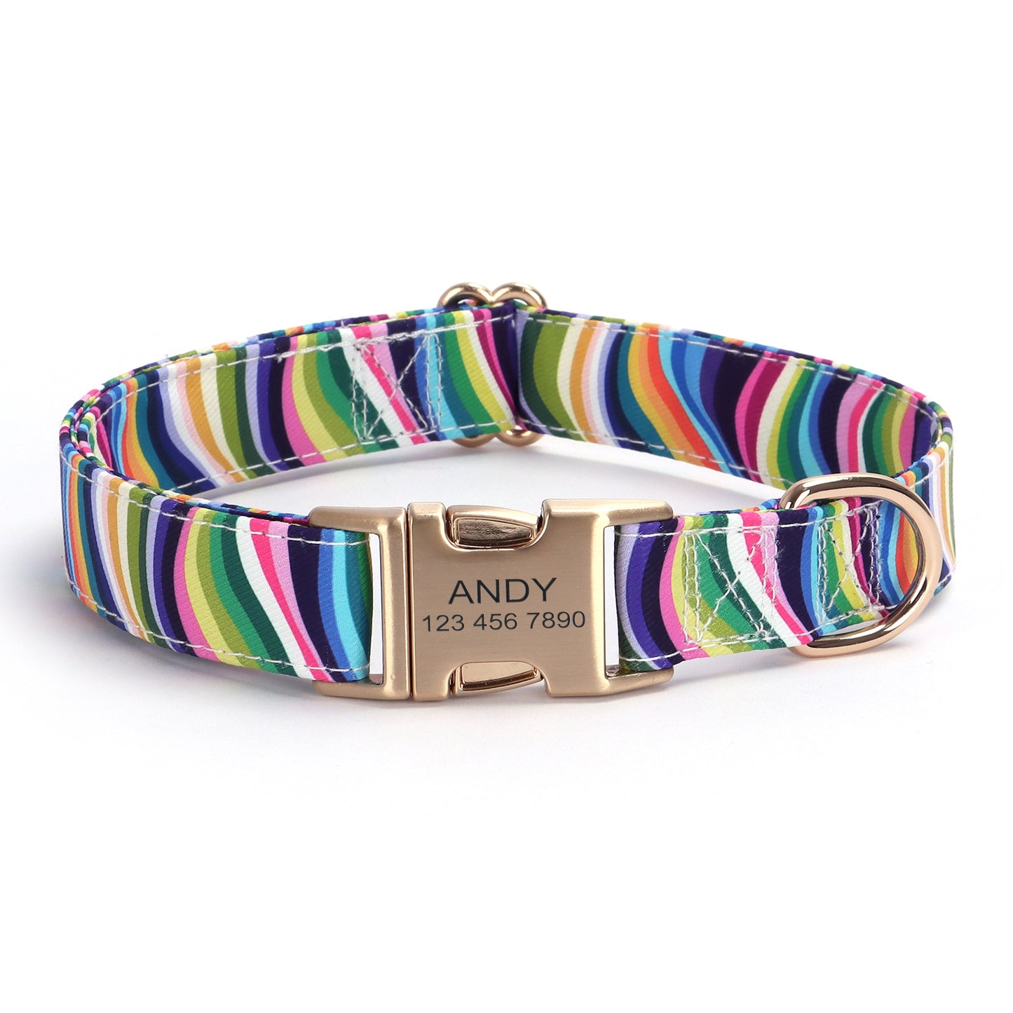 Customized Flower Print Dog Collar Engravable Pet Collar