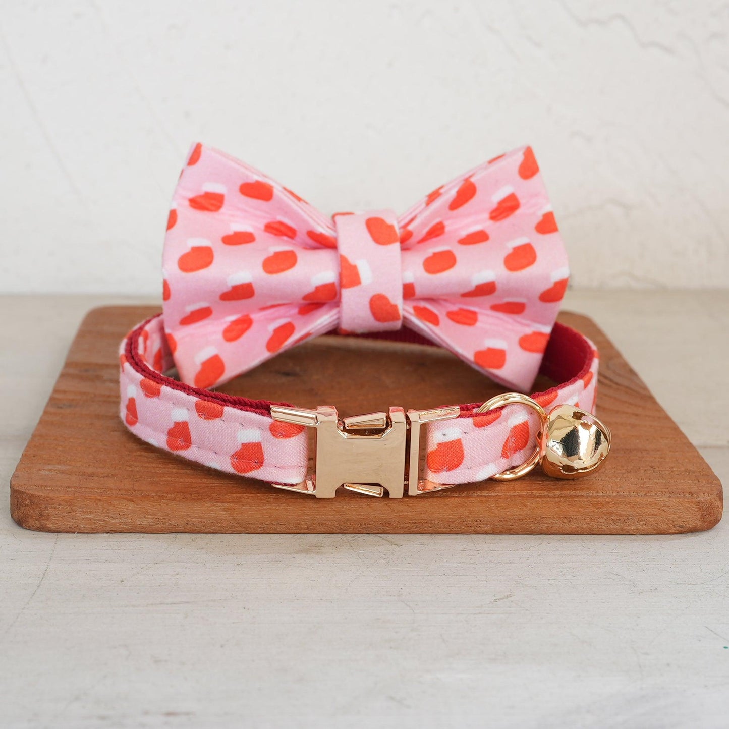 Christmas Adjustable Personalized Cat Collar With Removable Bell