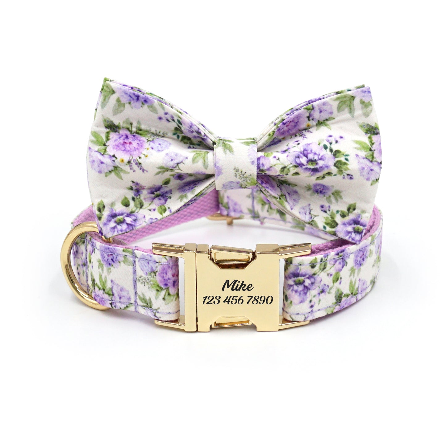 Fruit Pattern Personalized Dog Collar with Engraved Metal Buckle