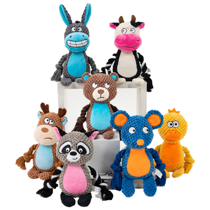 Cute Animals Grinding Teeth Squeaky Dog Chew Toy