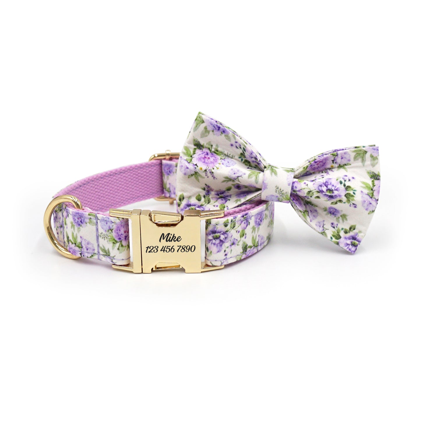 Fruit Pattern Personalized Dog Collar with Engraved Metal Buckle