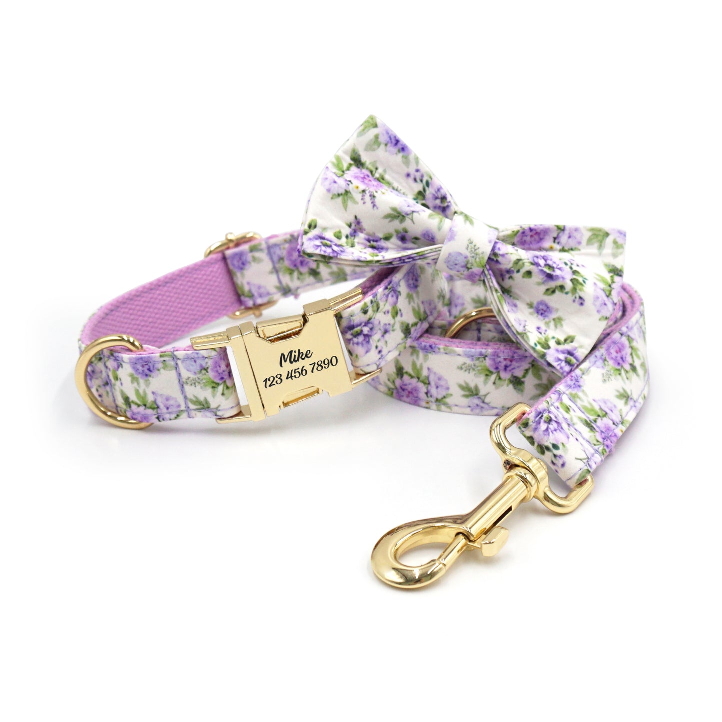 Fruit Pattern Personalized Dog Collar with Engraved Metal Buckle