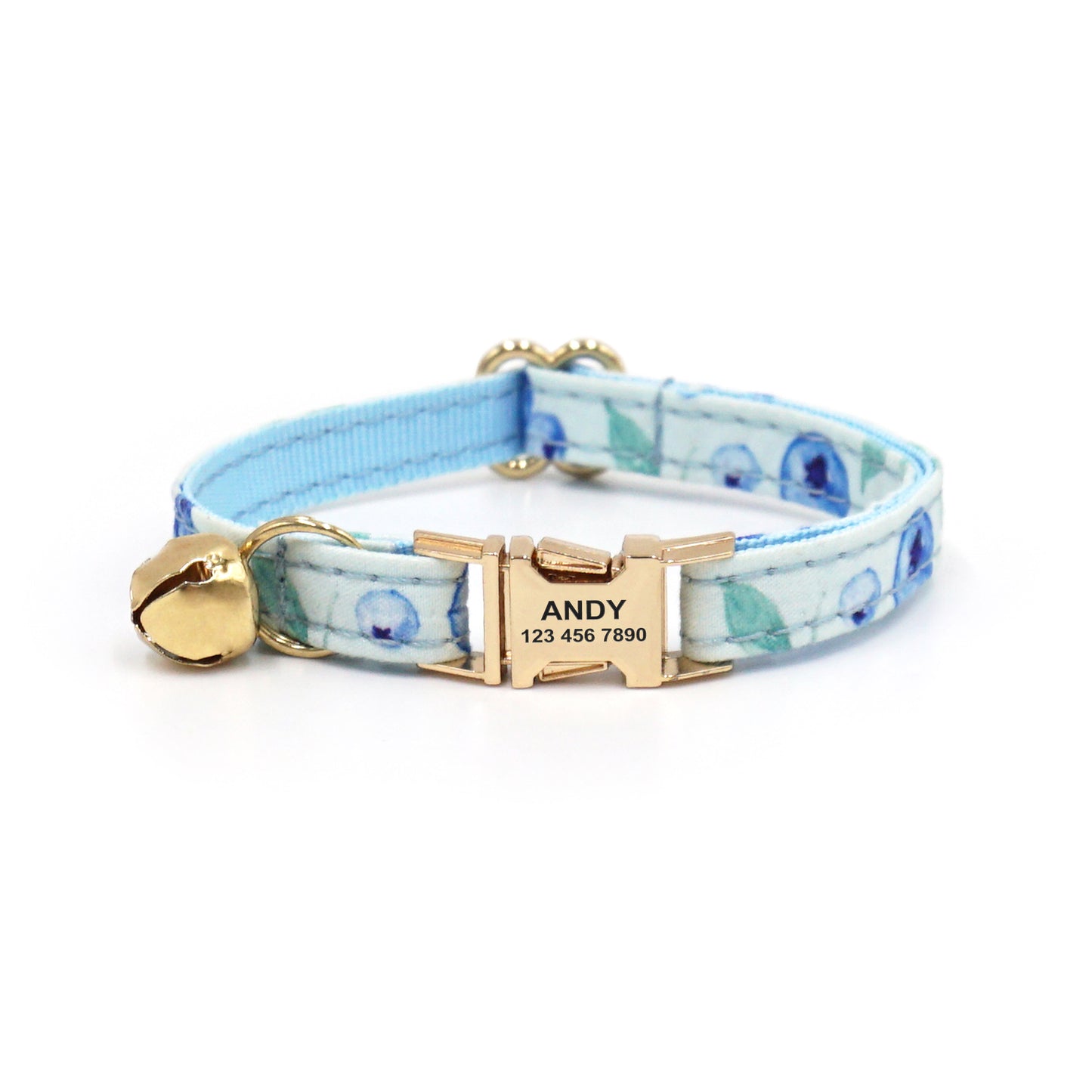 Personalized Fruit Pattern Cat Collar with Leash and Bowtie