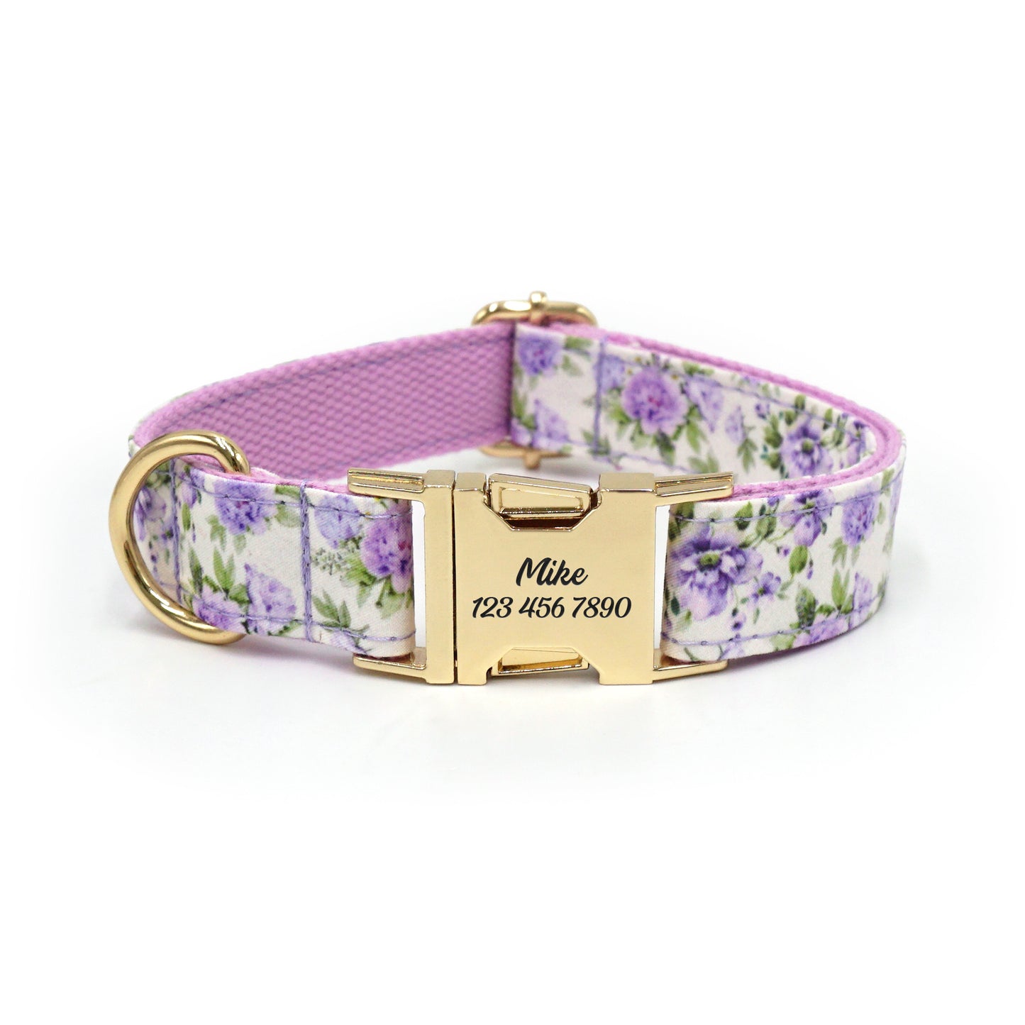 Fruit Pattern Personalized Dog Collar with Engraved Metal Buckle