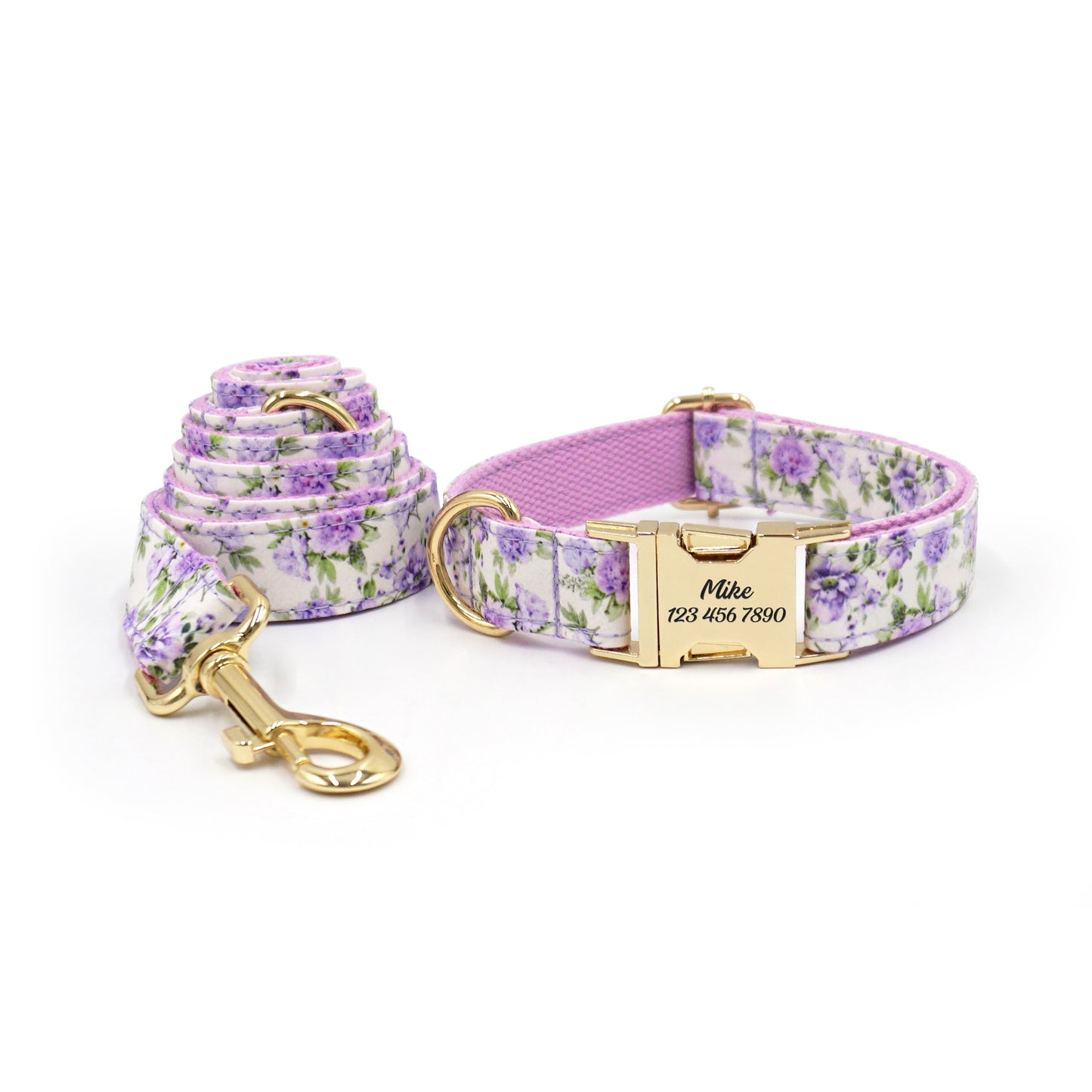 Fruit Pattern Personalized Dog Collar with Engraved Metal Buckle