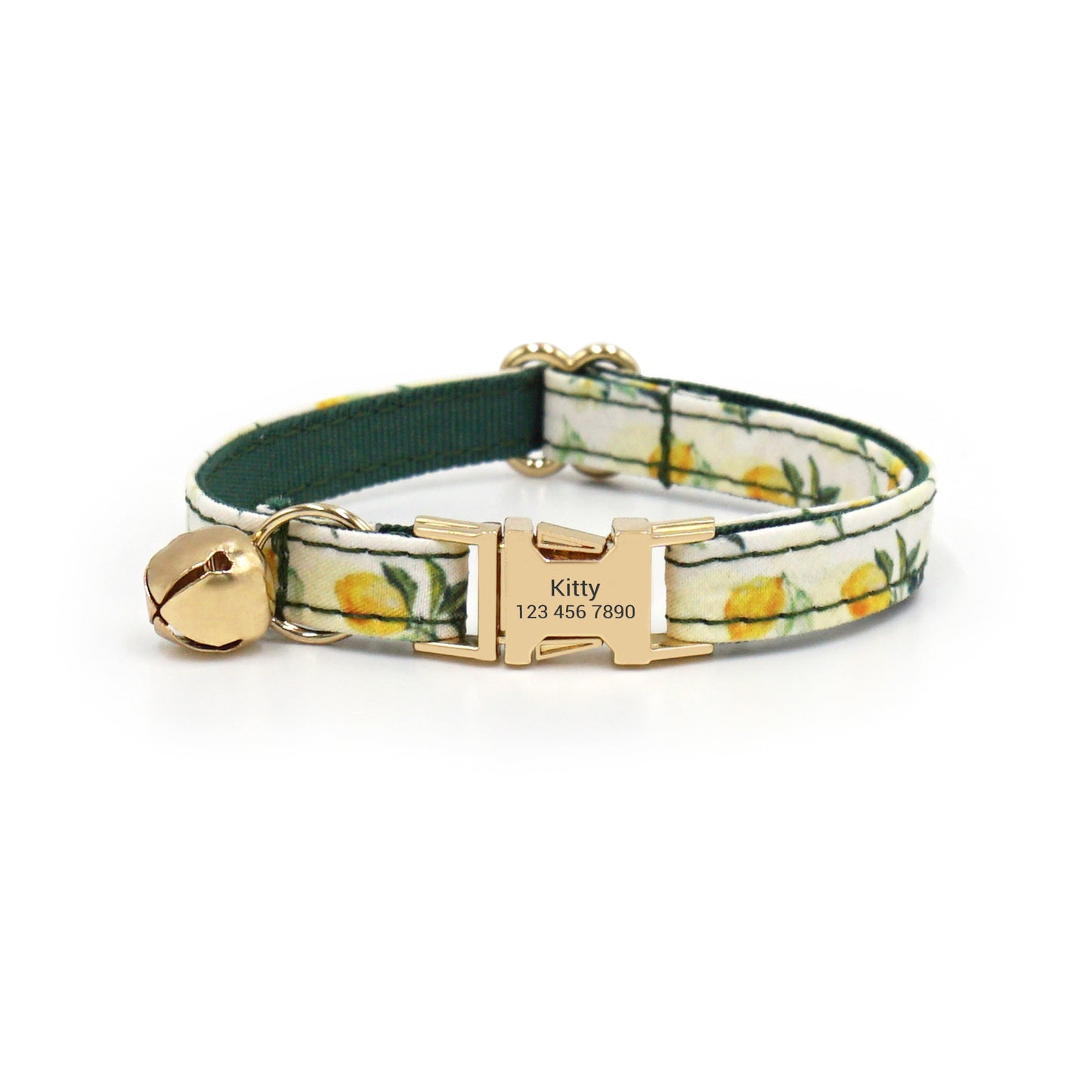 Personalized Fruit Pattern Cat Collar with Leash and Bowtie