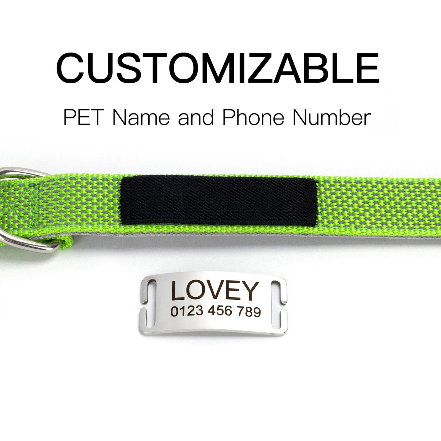 Fully Reflective Soft Personalized Dog Collar, Plastic Buckle