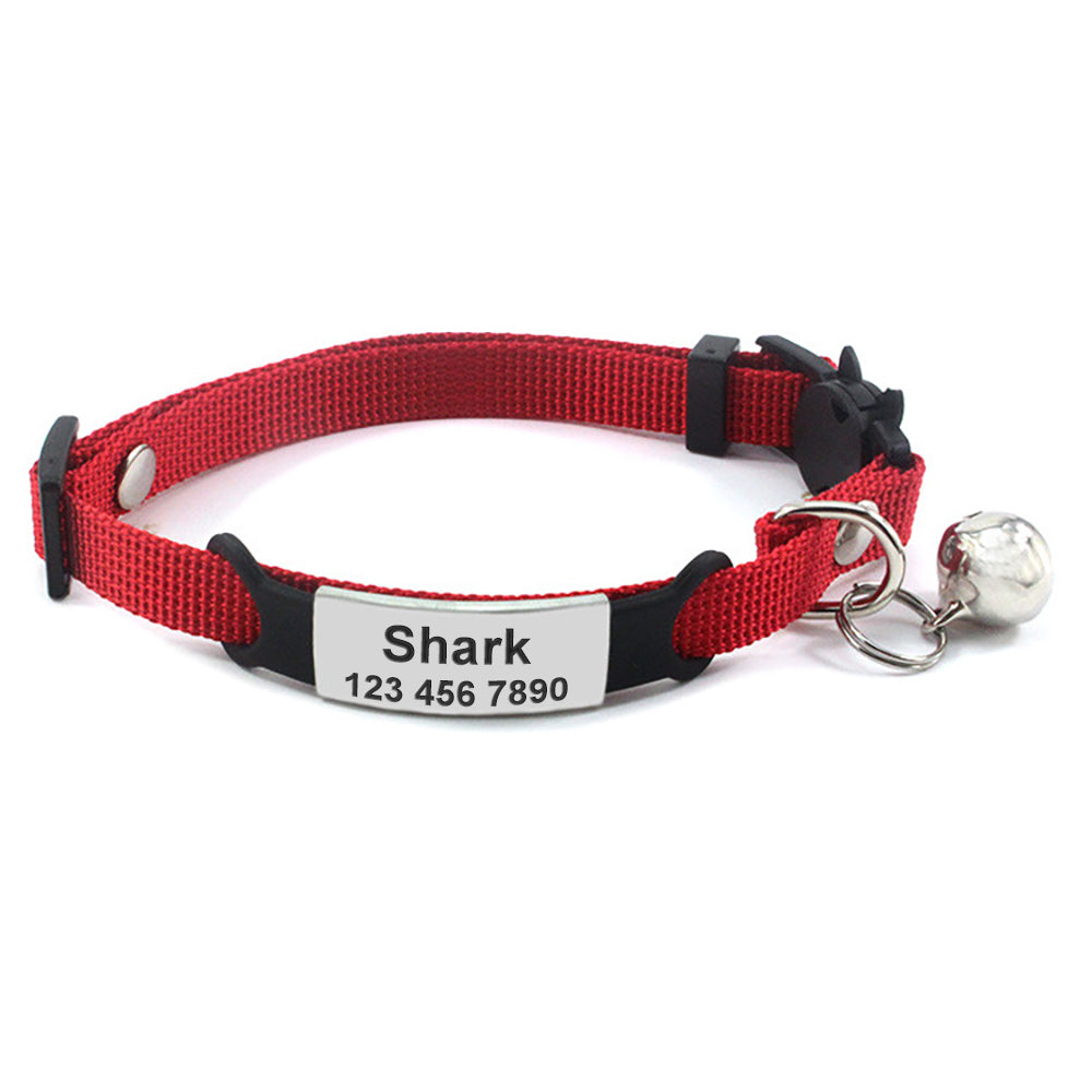 Adjustable Personalized Cat Collar, Anti-Lost Engraved Collar for Kitten