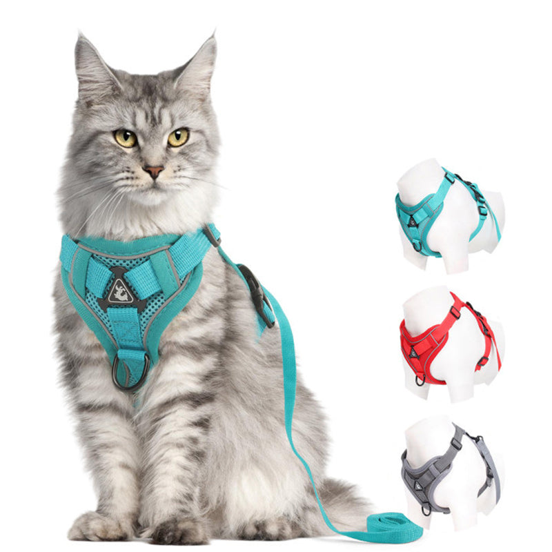 Reflective Cat Harness, Adjustable Kitten Harness and Leash Set
