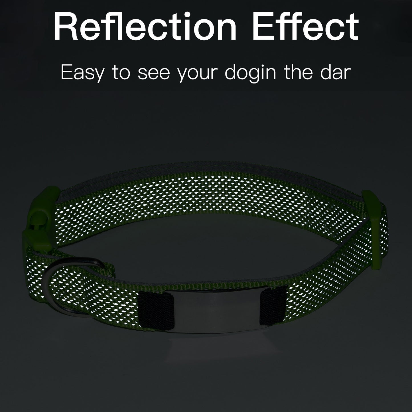 Fully Reflective Soft Personalized Dog Collar, Plastic Buckle