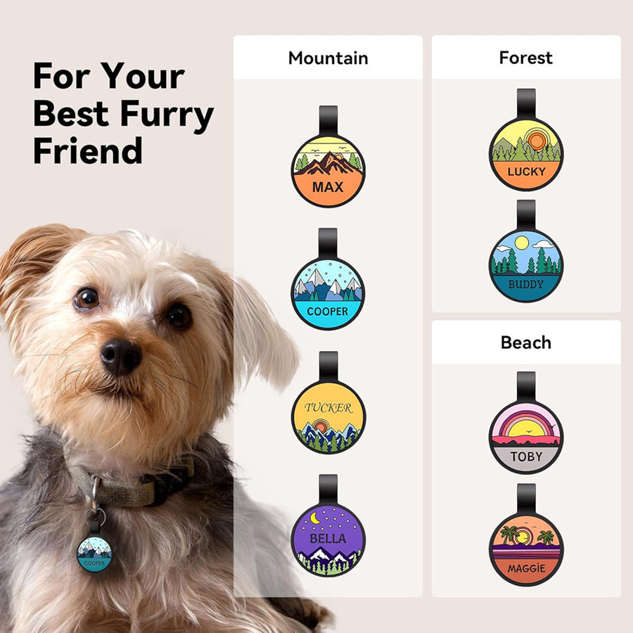 Silent Pet ID Tags - Personalized Engraved Silicone Dog and Cat Name ID Tag