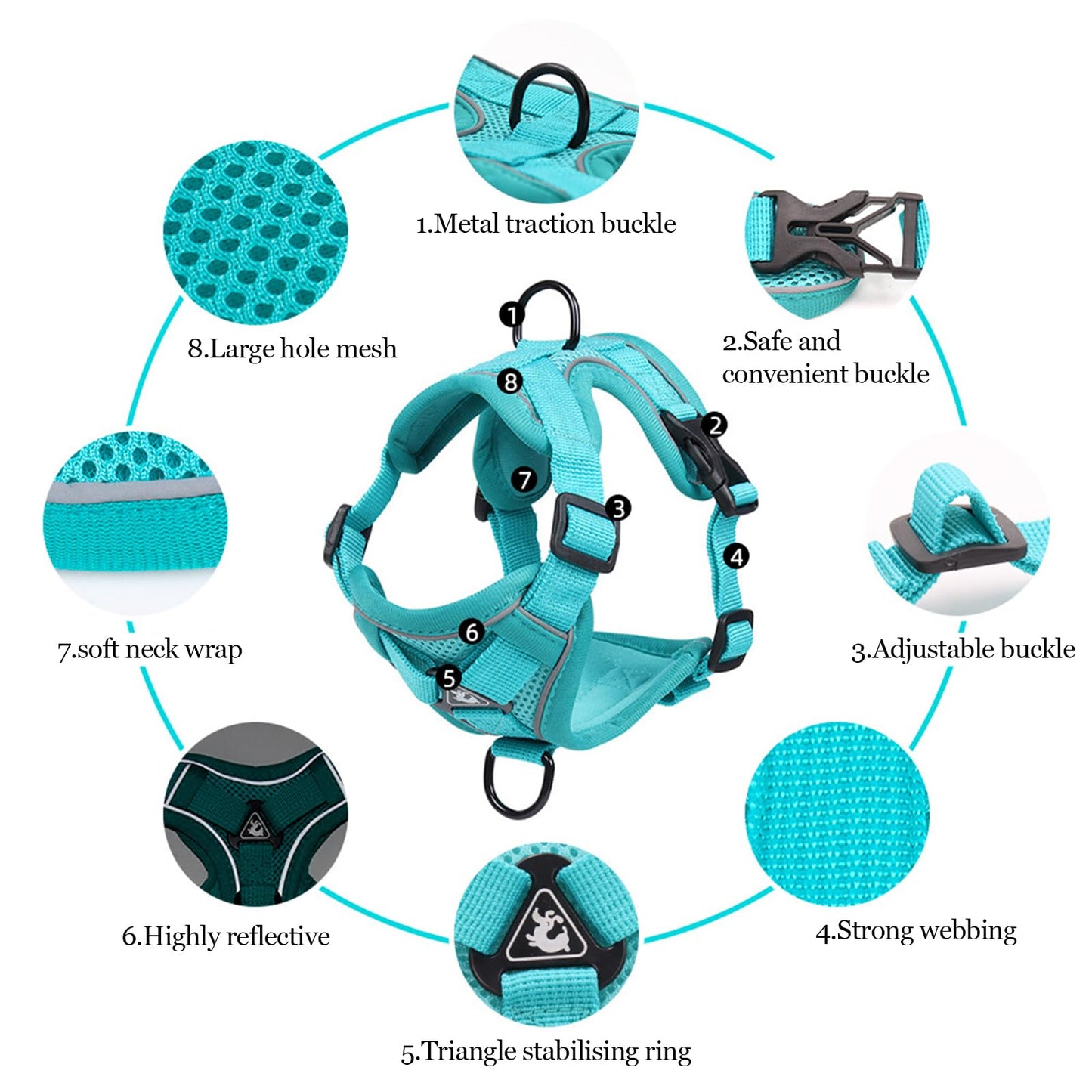 Reflective Cat Harness, Adjustable Kitten Harness and Leash Set