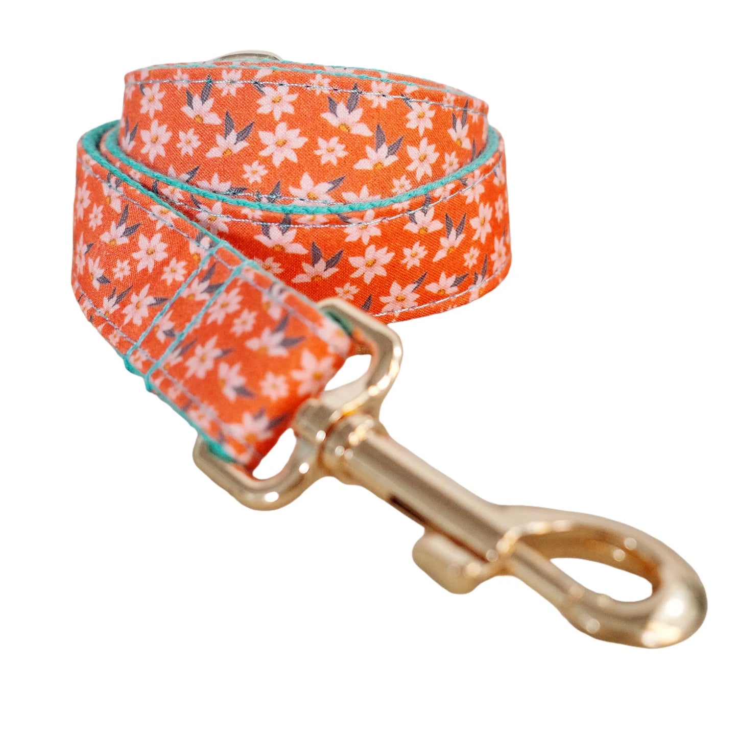 Blue Flower Custom Dog Collars, Personalized Puppy Collar, Bowtie, Leash