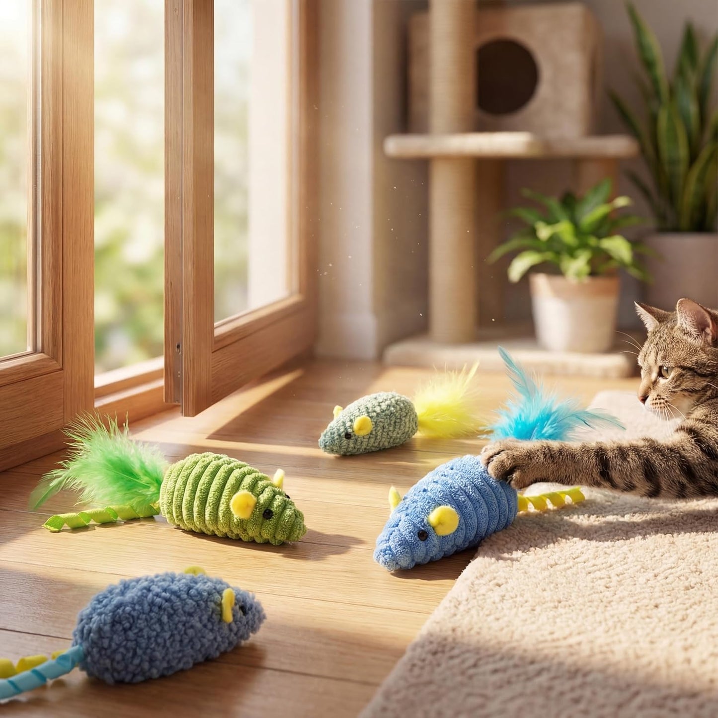 Cat Mouse Toys with Catnip (3 Pack)
