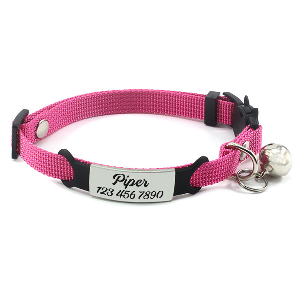 Adjustable Personalized Cat Collar, Anti-Lost Engraved Collar for Kitten