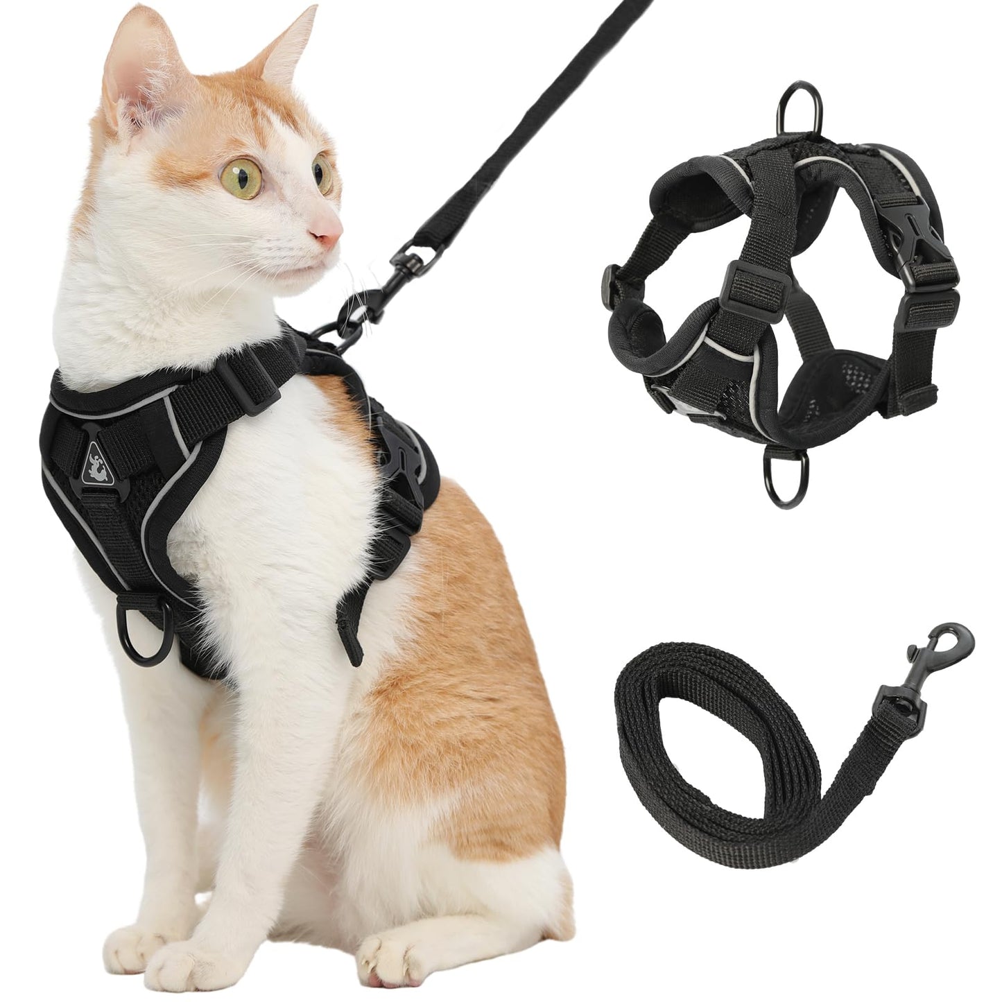 Reflective Cat Harness, Adjustable Kitten Harness and Leash Set