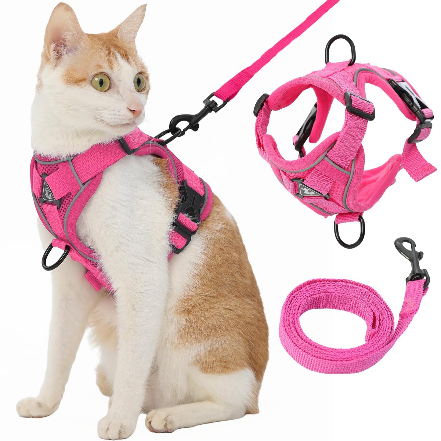 Reflective Cat Harness, Adjustable Kitten Harness and Leash Set