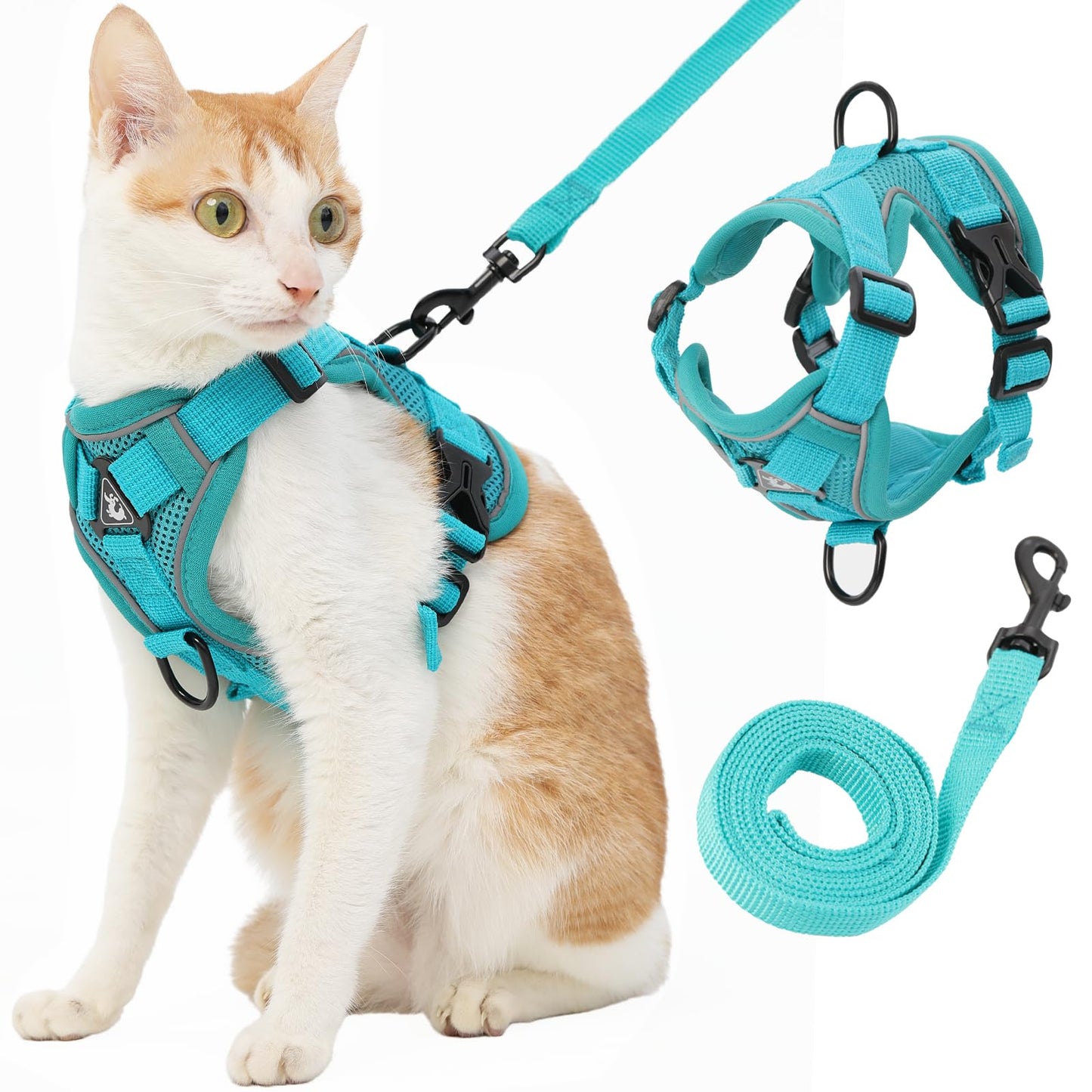 Reflective Cat Harness, Adjustable Kitten Harness and Leash Set