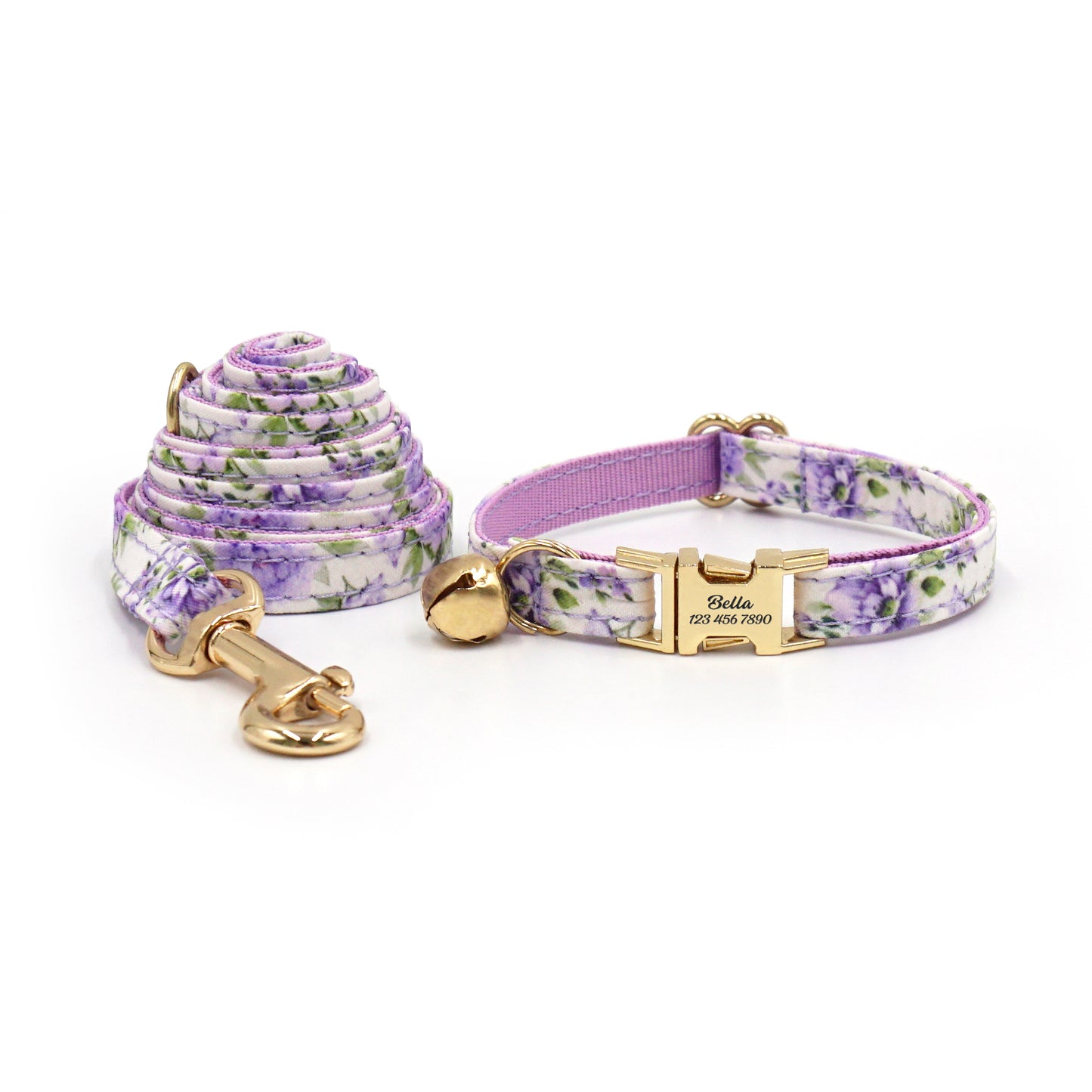 Personalized Fruit Pattern Cat Collar with Leash and Bowtie