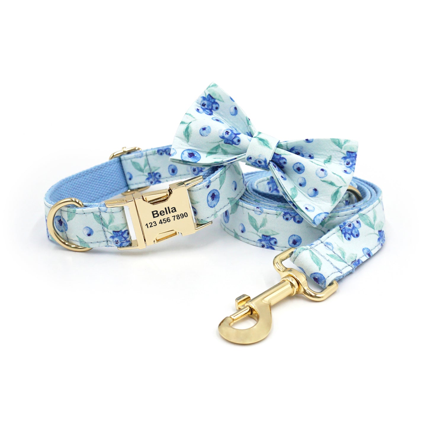 Fruit Pattern Personalized Dog Collar with Engraved Metal Buckle
