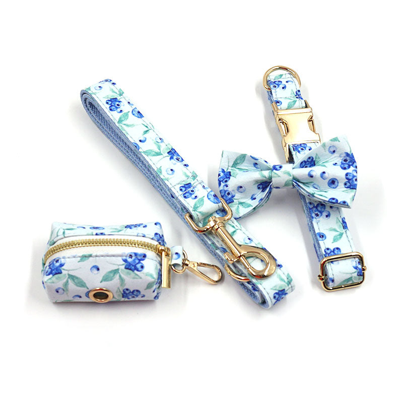 Fruit Pattern Personalized Dog Collar with Engraved Metal Buckle