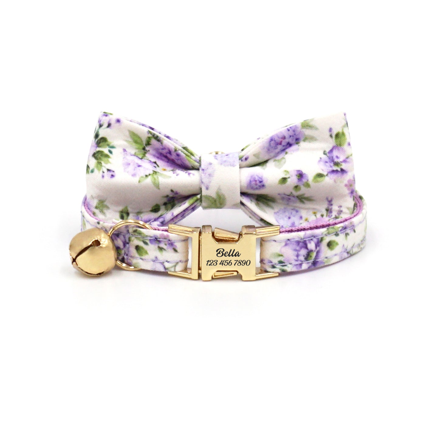 Personalized Fruit Pattern Cat Collar with Leash and Bowtie