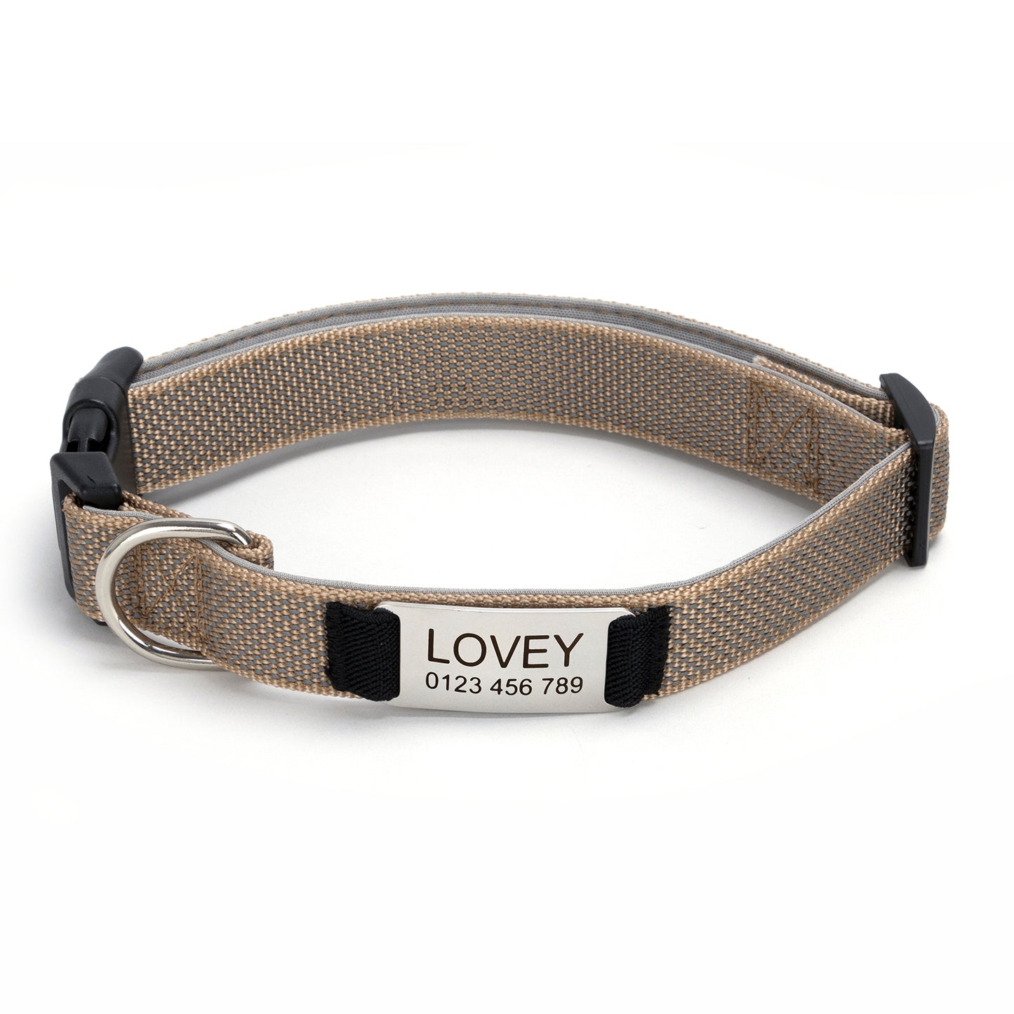 Fully Reflective Soft Personalized Dog Collar, Plastic Buckle