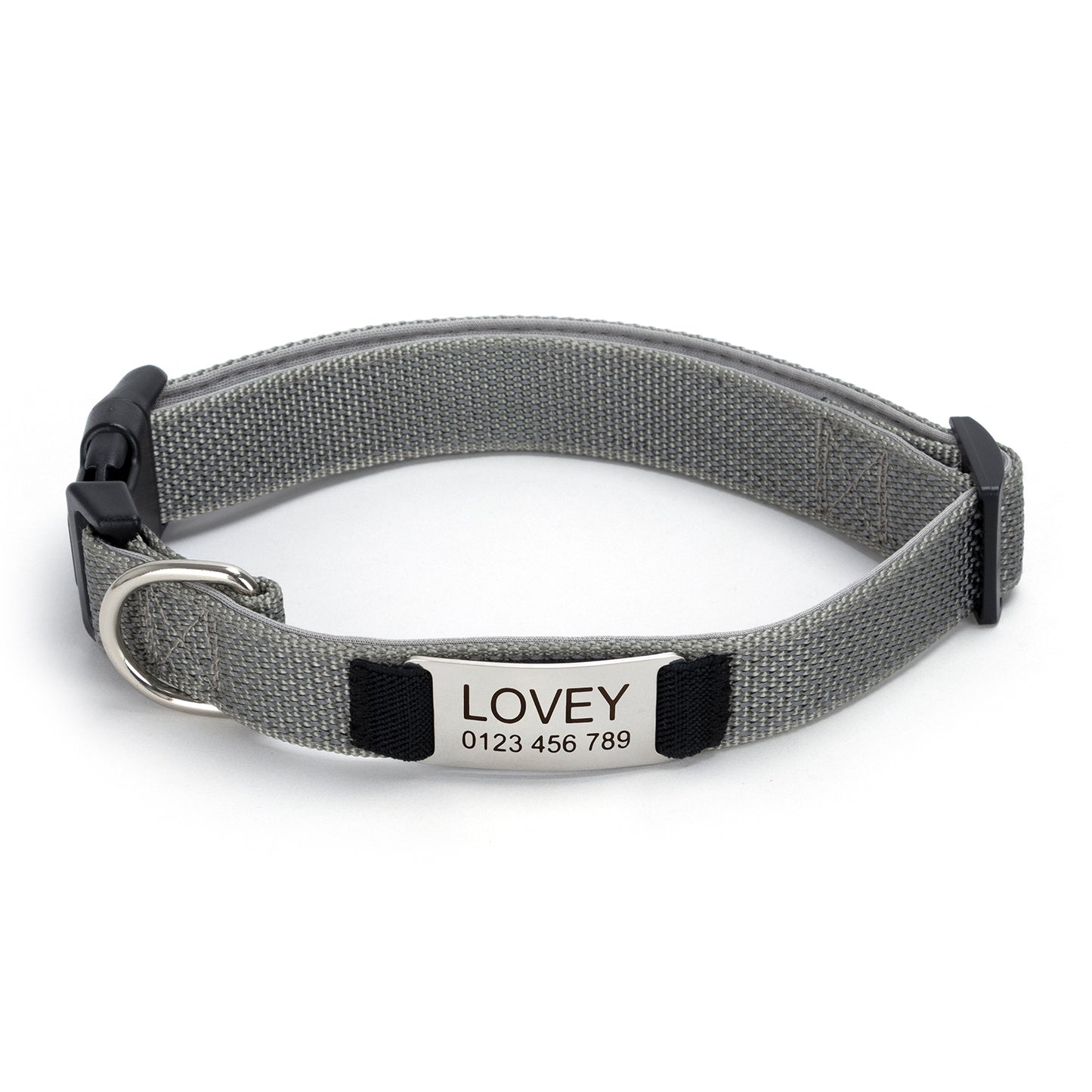 Fully Reflective Soft Personalized Dog Collar, Plastic Buckle