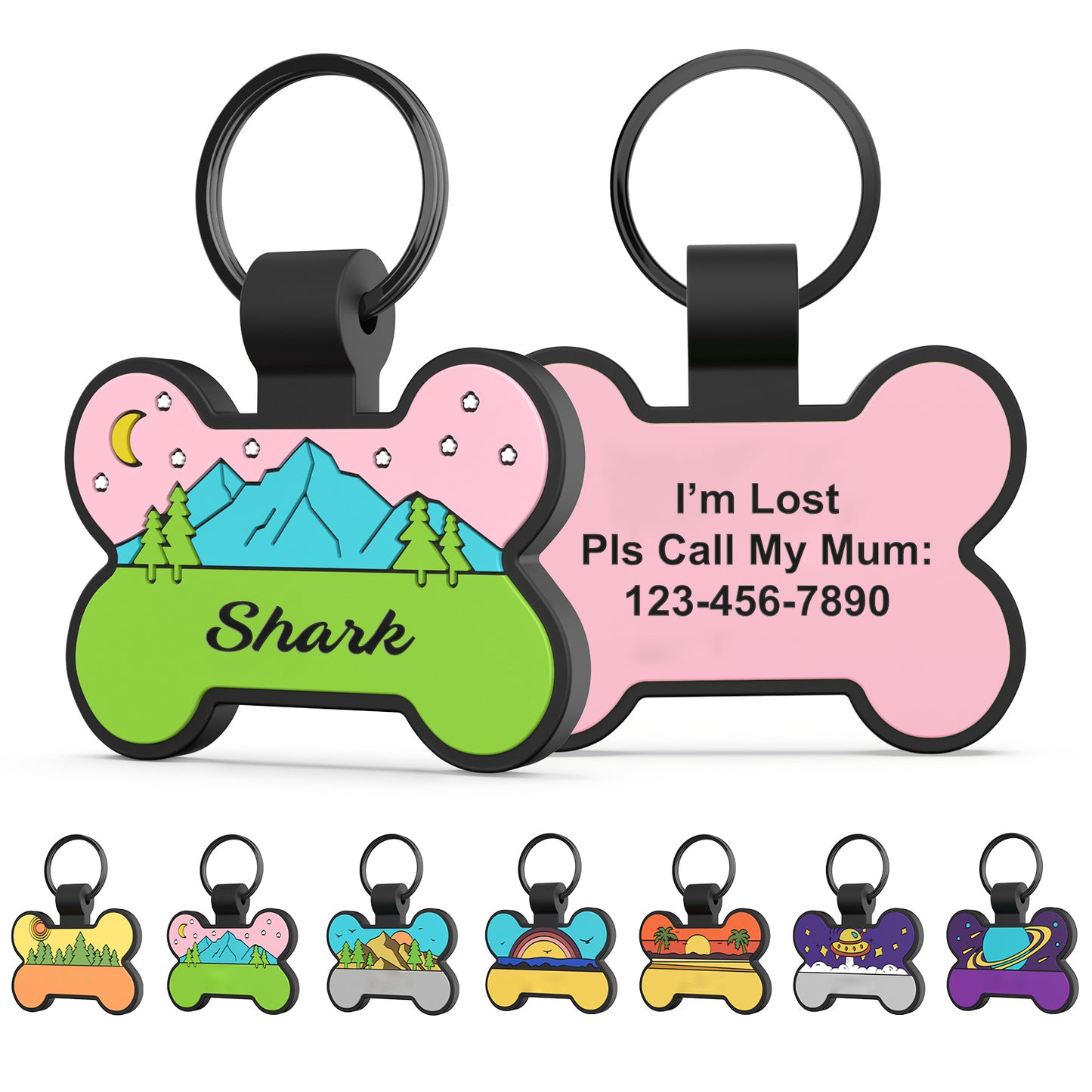 Personalized Silicone Dog ID Tags Engraved Two Sides