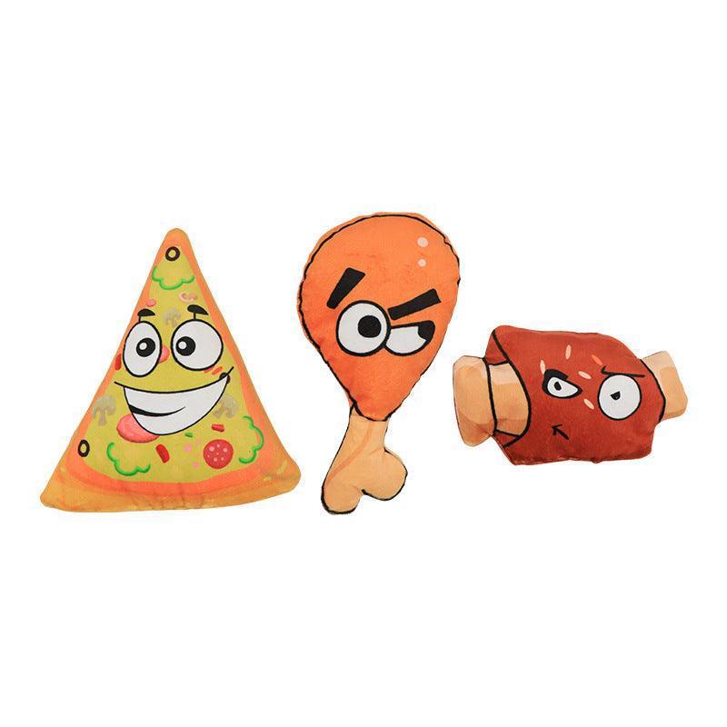 3 PCS Funny Donut Plush Dog Chew Toy - iTalkPet