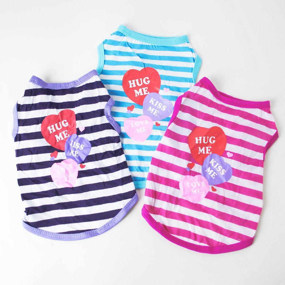 3 PCS Small Dog T Shirts Striped Dog Clothes - iTalkPet