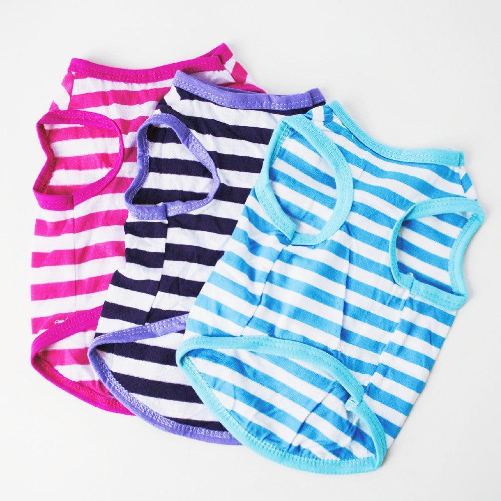 3 PCS Small Dog T Shirts Striped Dog Clothes - iTalkPet