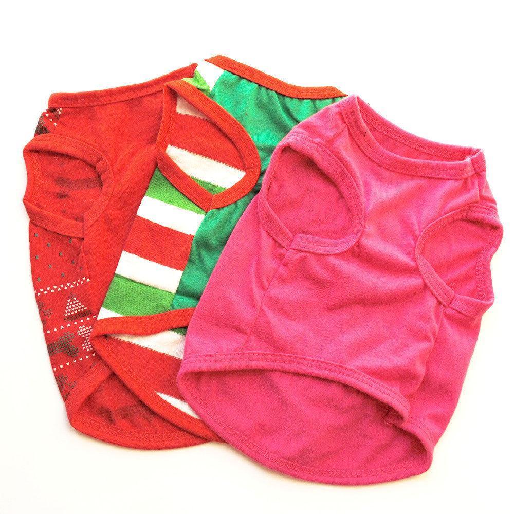 3 PCS Small Dog T Shirts Striped Dog Clothes - iTalkPet