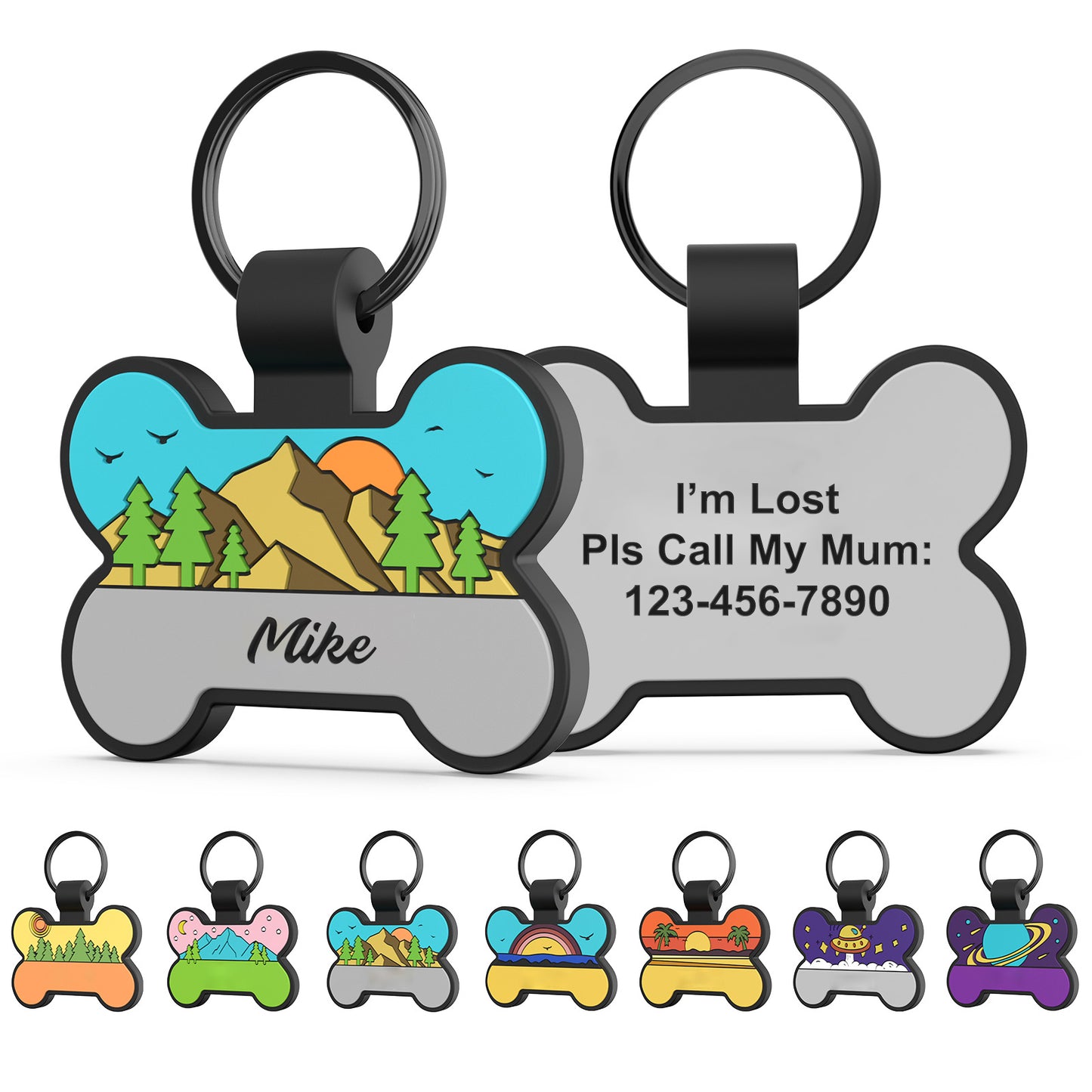 Personalized Silicone Dog ID Tags Engraved Two Sides