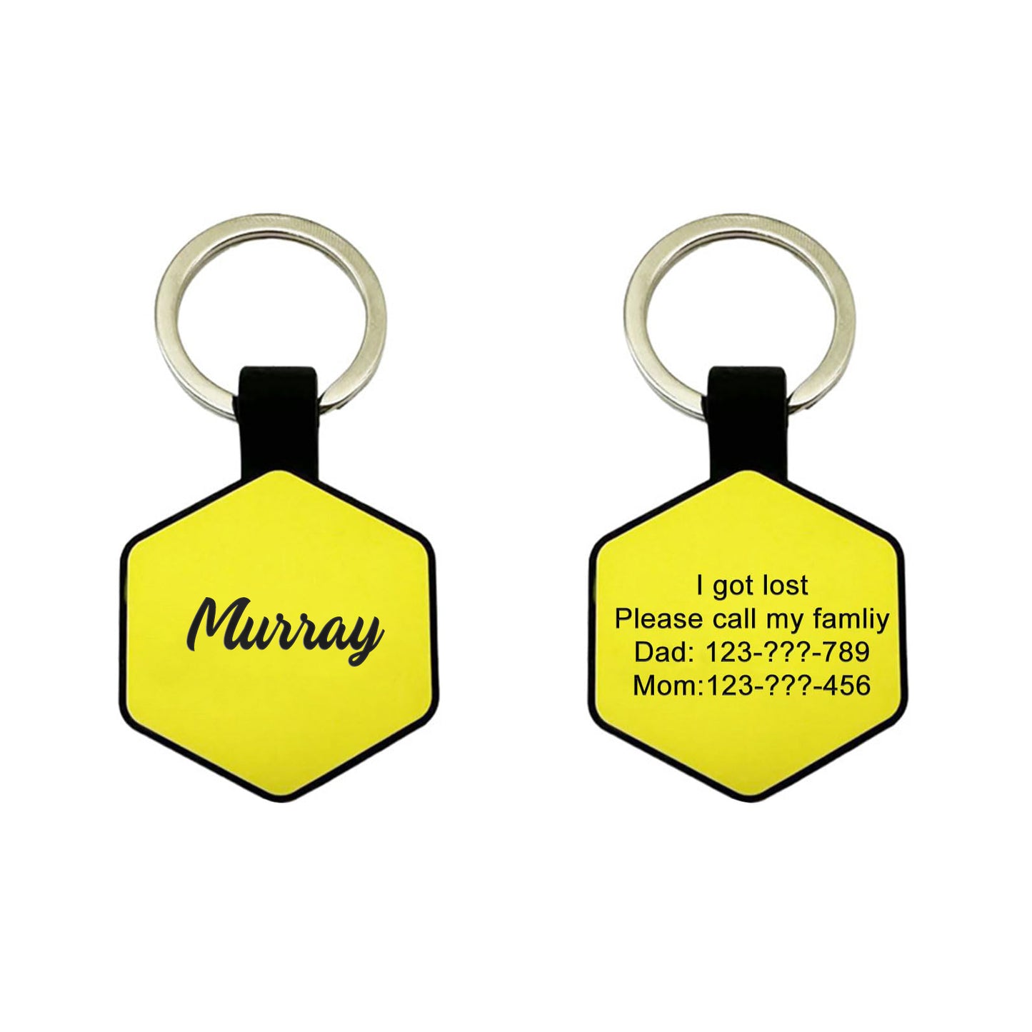 Personalized Engraved Silicone Dog Tags - Hexagon