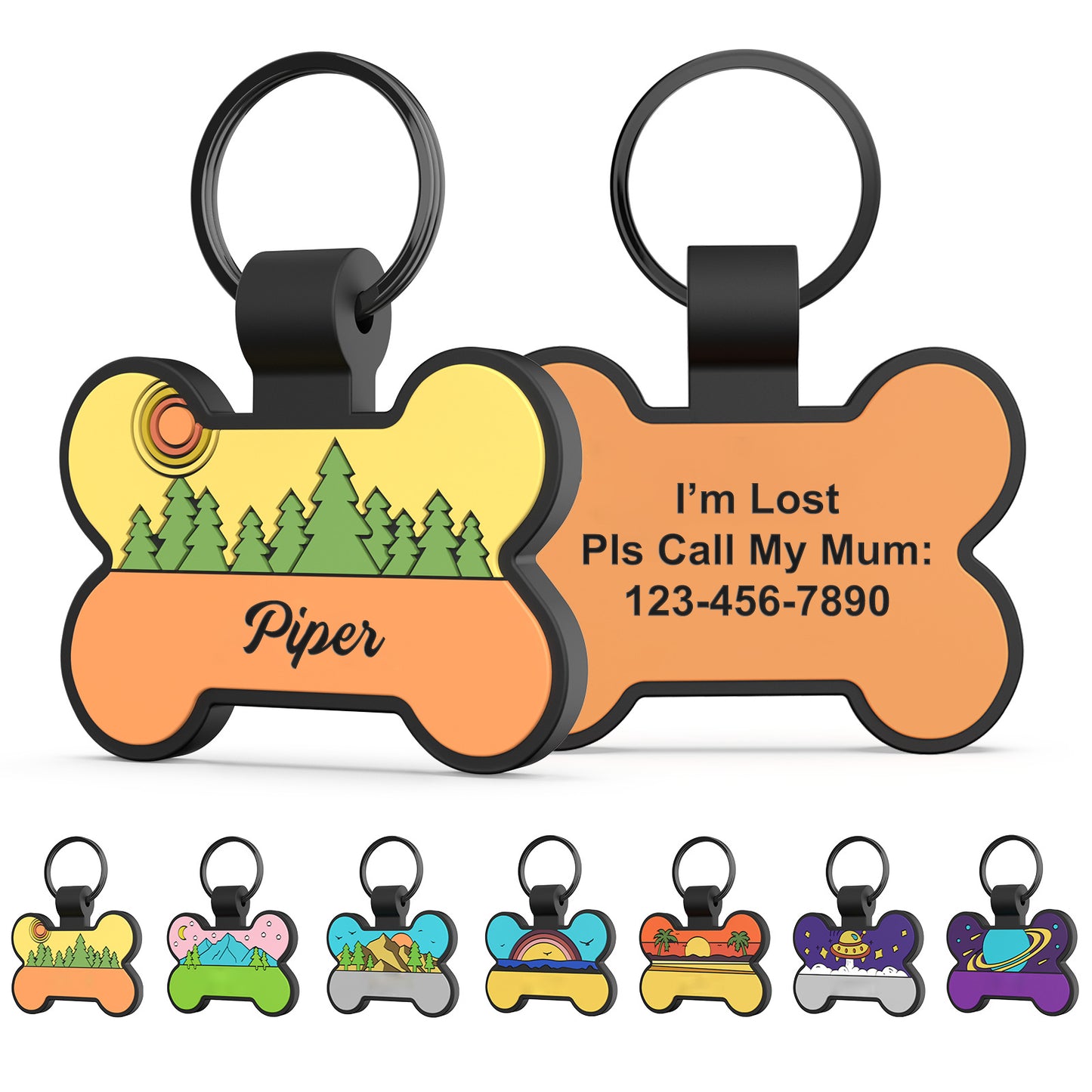 Personalized Silicone Dog ID Tags Engraved Two Sides