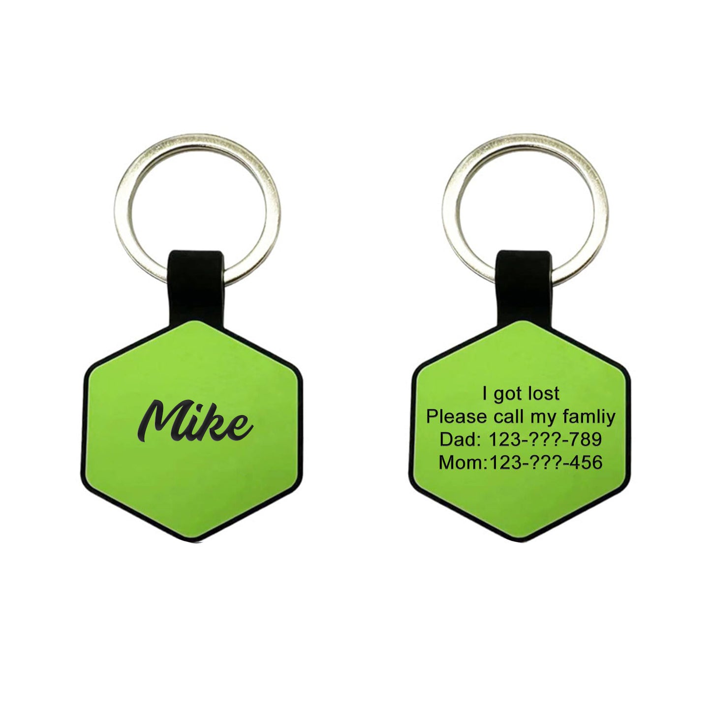 Personalized Engraved Silicone Dog Tags - Hexagon