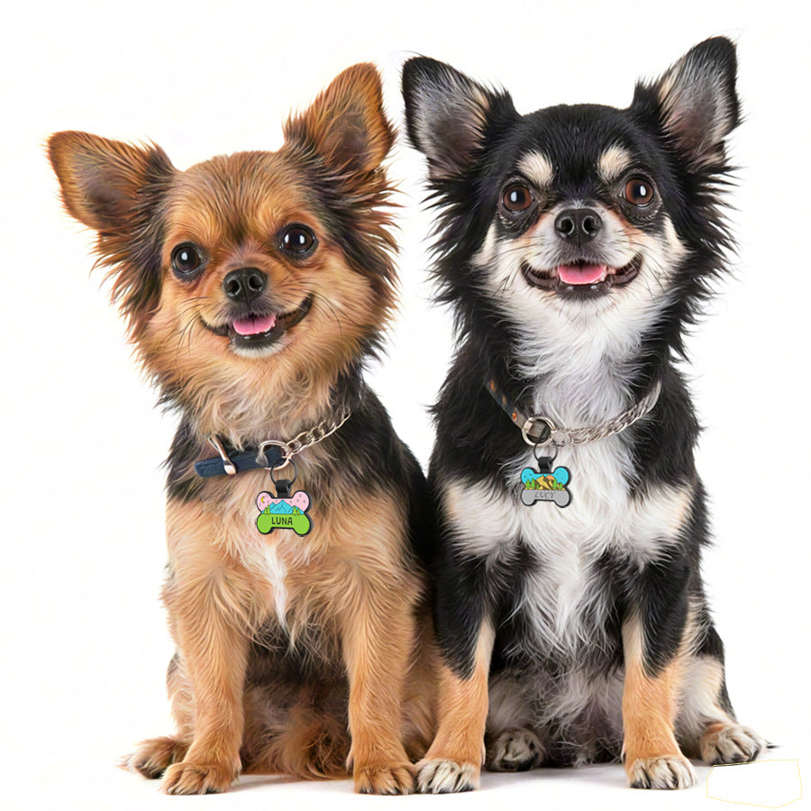 Personalized Silicone Dog ID Tags Engraved Two Sides