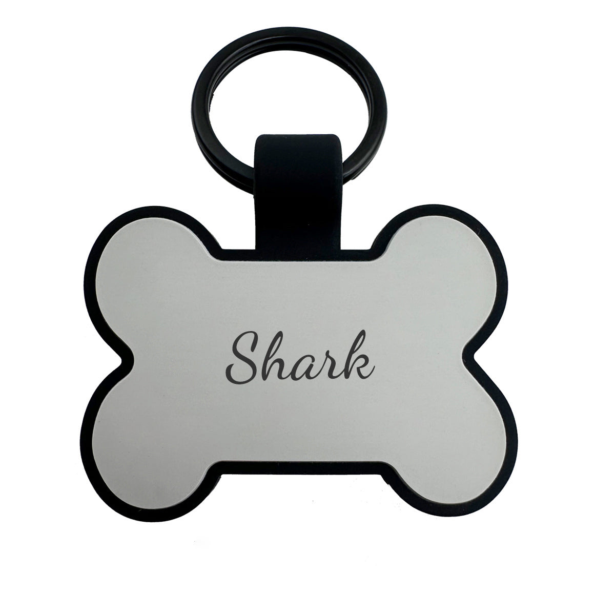 Personalized Bone Silicone Dog ID Tags Engraved Two Sides
