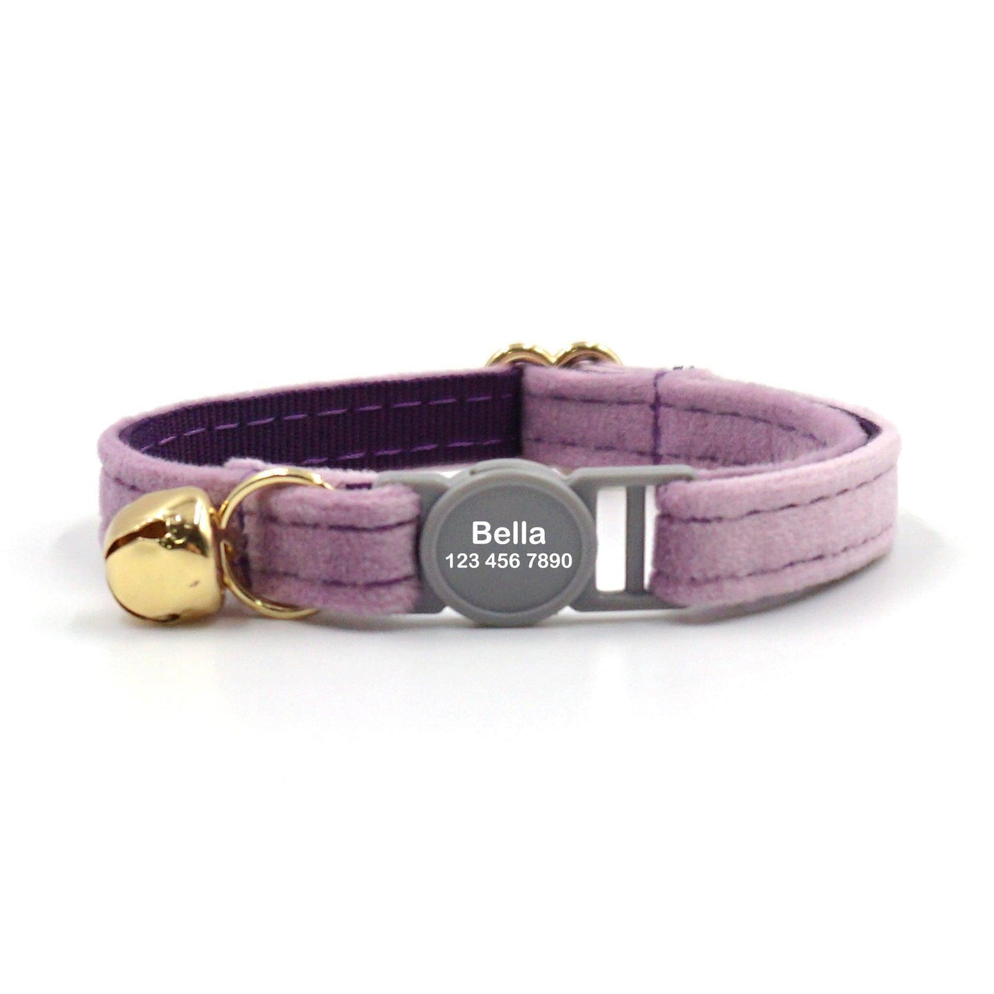 Breakaway Velvet Personalized Cat Collar with Bell - iTalkPet