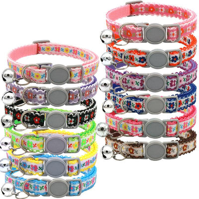 Colorful Print Adjustable Cat Collar with Bell - iTalkPet