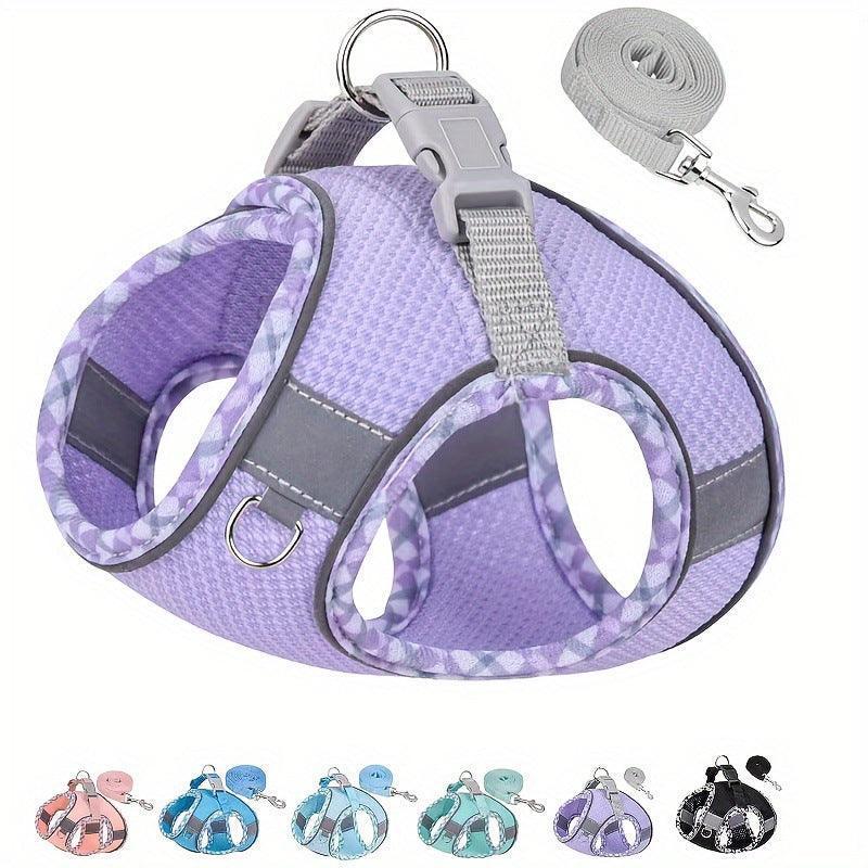 No Pull Adjustable Reflective Pet Harness and Leash Set for Cat & Small Dogs - iTalkPet