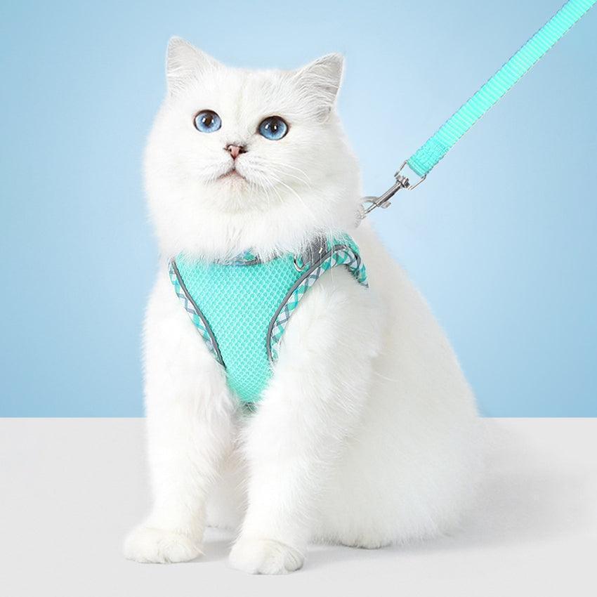 No Pull Adjustable Reflective Pet Harness and Leash Set for Cat & Small Dogs - iTalkPet
