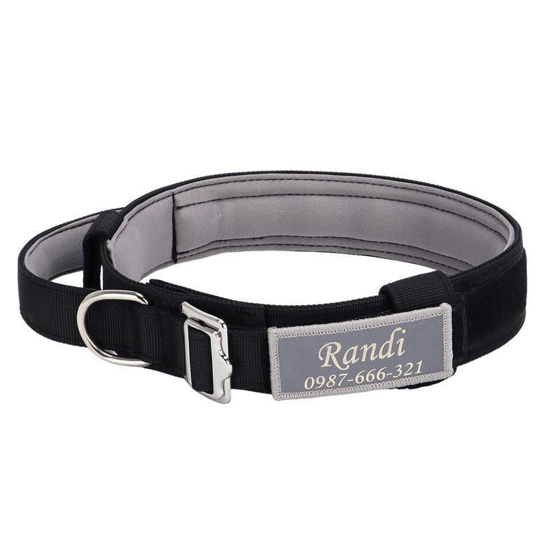 Personalized Tactical Dog Collar Adjustable Soft Padded Pet Collars with Handle - iTalkPet