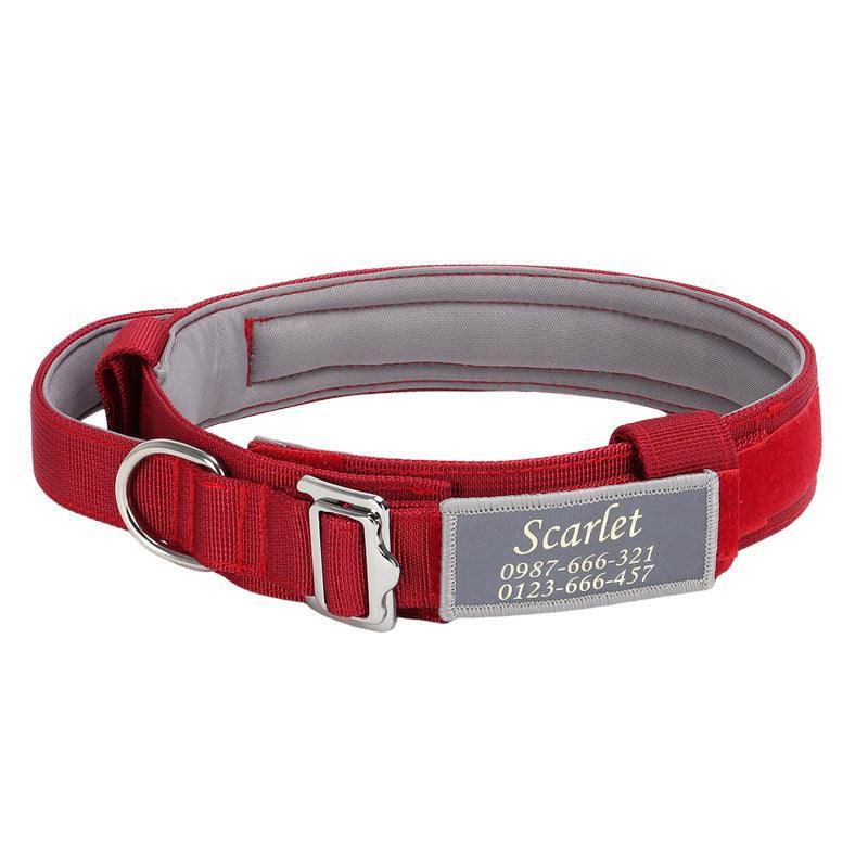 Personalized Tactical Dog Collar Adjustable Soft Padded Pet Collars with Handle - iTalkPet