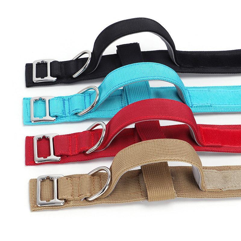 Personalized Tactical Dog Collar Adjustable Soft Padded Pet Collars with Handle - iTalkPet