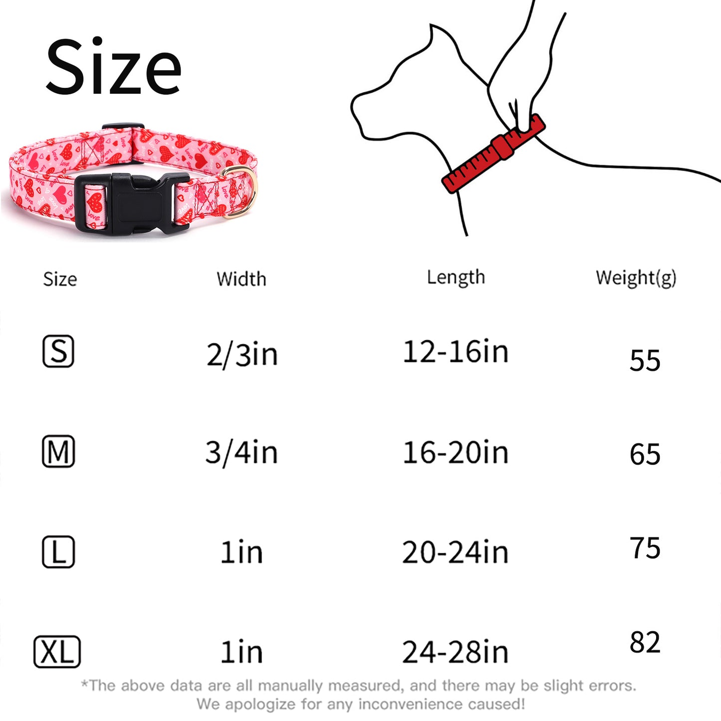 Holiday Adjustable Dog Collar For Easter, St. Patrick's Day & Valentine's Day